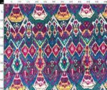Fuchsia Blue Ikat Patterned Cover Fabric