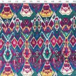 Fuchsia Blue Ikat Patterned Cover Fabric