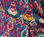 Fuchsia Blue Ikat Patterned Cover Fabric - Image 4