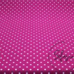 Fuchsia Fabric with White Polka Dots