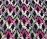 Fuchsia Gray Baklava Ikat Fabric