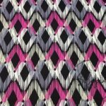 Fuchsia Gray Baklava Ikat Fabric