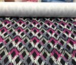 Fuchsia Gray Baklava Ikat Fabric - Image 4