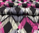 Fuchsia Gray Baklava Ikat Fabric - Image 6