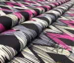 Fuchsia Gray Baklava Ikat Fabric - Image 7