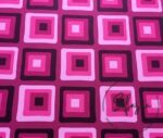 Fuchsia Pink Geometric Vintage Patterned Fabric