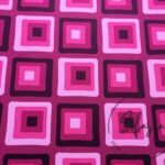 Fuchsia Pink Geometric Vintage Patterned Fabric