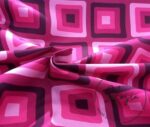 Fuchsia Pink Geometric Vintage Patterned Fabric - Image 5