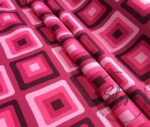Fuchsia Pink Geometric Vintage Patterned Fabric - Image 6