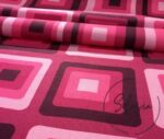 Fuchsia Pink Geometric Vintage Patterned Fabric - Image 7
