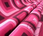 Fuchsia Pink Geometric Vintage Patterned Fabric - Image 9