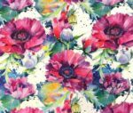 Fuchsia Summer Flowers Patterned Fabric - Image 3