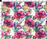 Fuchsia Summer Flowers Patterned Fabric