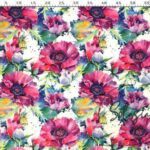 Fuchsia Summer Flowers Patterned Fabric