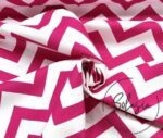 Fuchsia White Zigzag Patterned Curtain and Sofa Fabric - Image 3