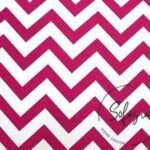 Fuchsia White Zigzag Patterned Curtain and Sofa Fabric