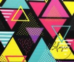 Geometric Colorful Triangles Pattern Fabric - Image 3