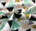 Geometric Golden Triangles Pattern Fabric - Image 7