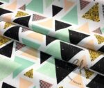 Geometric Golden Triangles Pattern Fabric - Image 8