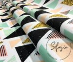 Geometric Golden Triangles Pattern Fabric - Image 9