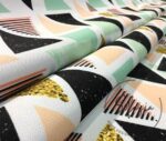 Geometric Golden Triangles Pattern Fabric - Image 10