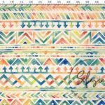 Geometric Watercolor Striped Sofa and Curtain Fabric