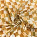 Gold Checker Pattern Fabric