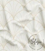 Gold Striped Geometric Pattern Fabric - Image 4