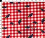 Grape Gingham Patterned Red Plaid Fabric - Image 3