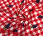 Grape Gingham Patterned Red Plaid Fabric