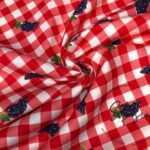 Grape Gingham Patterned Red Plaid Fabric