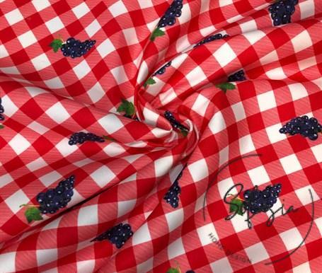 grape-gingham-patterned-red-plaid-fabric.jpg Grape Gingham Patterned Red Plaid Fabric - Image 1