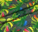 Gray Linen Camel Base Patterned Fabric - Image 3