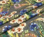 Gray Linen Spikes Patterned Fabric - Image 7