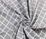 Gray White Moroccan Patterned Cushion Fabric - Image 3