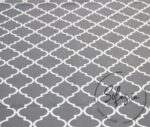 Gray White Moroccan Patterned Cushion Fabric