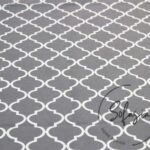 Gray White Moroccan Patterned Cushion Fabric