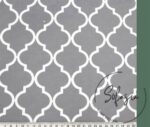 Gray White Moroccan Patterned Cushion Fabric - Image 4