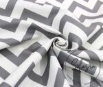 Gray White Zigzag Patterned Curtain and Sofa Fabric - Image 3