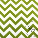 Green and White Zigzag Patterned Curtain and Sofa Fabric