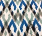 Green Blue Ikat Fabric - Image 3
