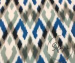 Green Blue Ikat Fabric