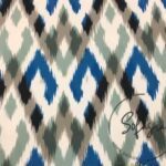 Green Blue Ikat Fabric