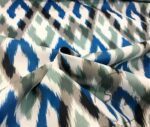 Green Blue Ikat Fabric - Image 5