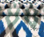 Green Blue Ikat Fabric - Image 6