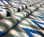 Green Blue Ikat Fabric - Image 7
