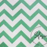 Green Color Mint Zigzag Patterned Curtain and Sofa Fabric