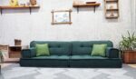 Green Corner Sofa in The Floor - Extra Large Floor Cushions - Image 6