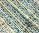 Green Ethnic Stripe Patterned Cushion Fabric - Image 3