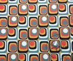 Green Red Geometric Vintage Fabric